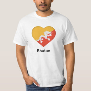 Camiseta Coração - Bandeira do Butão