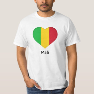 Camiseta Coração - Bandeira do Mali