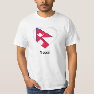 Camiseta Coração - Bandeira do Nepal