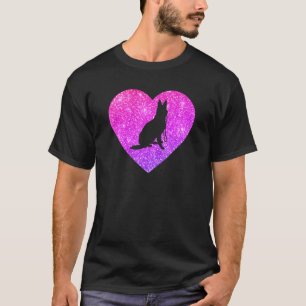 Camiseta Coração Bastante German shepherd Para Meninas E Mu