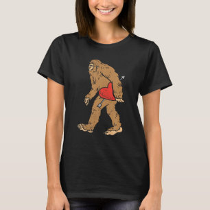 Camiseta Coração Bigfoot Sasquatch Com Seta Engraçada