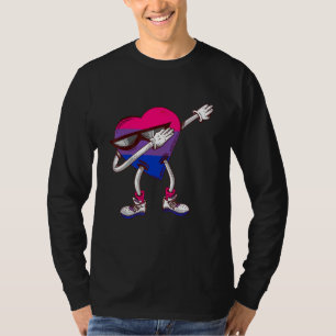 Camiseta Coração Bissexual Dabbing LGBTQ Bandeira Bissexual