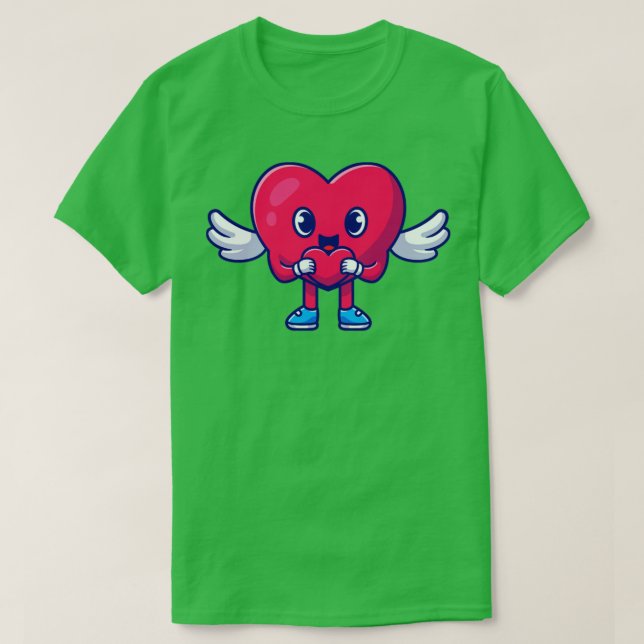 Camiseta Coração Bonita Anjo com Sinal de Amor1 (Frente do Design)
