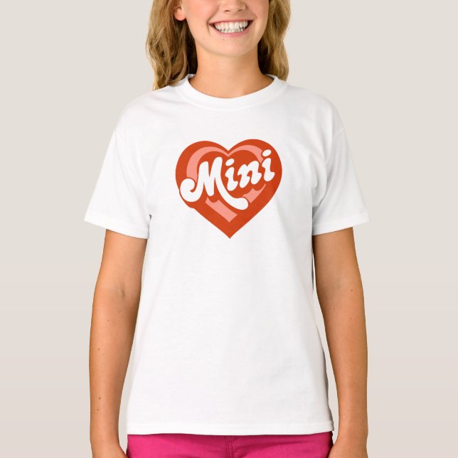 Camiseta Coração Bonita Mama Mini Filha Mãe (Frente)