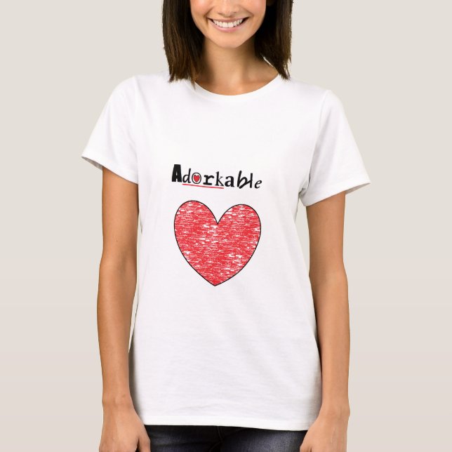Camiseta Coração bonito de Adorkable (Frente)
