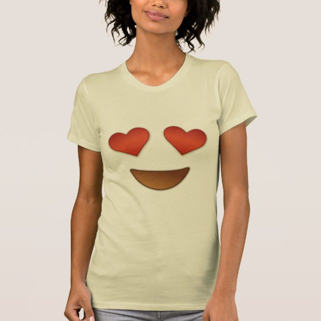 Camiseta Coração bonito para o emoji dos olhos (Frente)