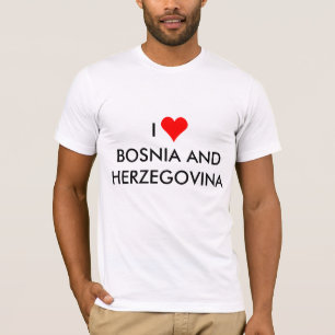 Camiseta coração bósnia e herzegovina