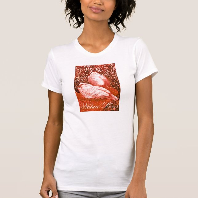 CAMISETA CORAÇÃO BRANCA EM VERMELHO/NATUREZA AMOR (Frente)