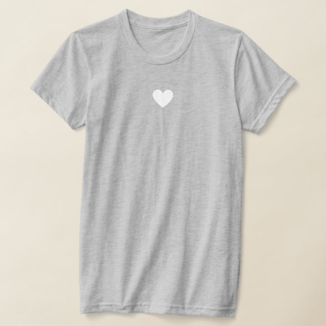 Camiseta Coração Branco Moderno Simples (Postura )