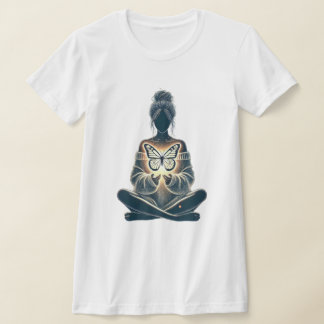 Camiseta Coração Brilho e Serenidade da Borboleta