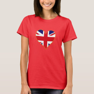 Camiseta Coração BRITÂNICO da bandeira