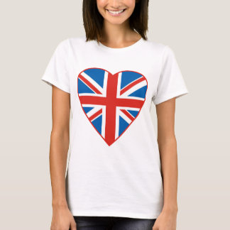 Camiseta Coração britânico da bandeira