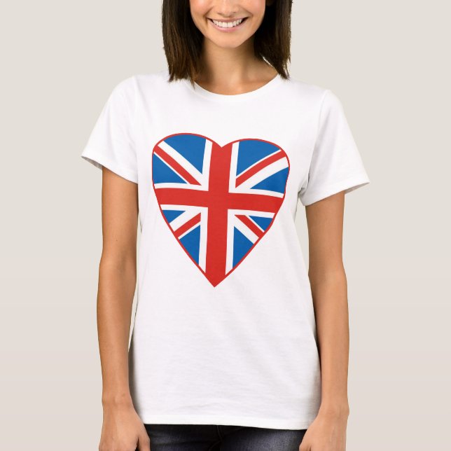 Camiseta Coração britânico da bandeira (Frente)