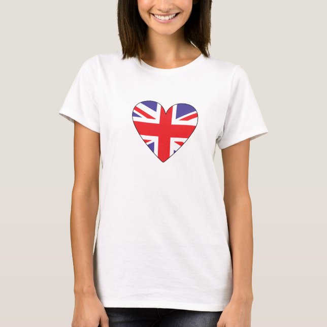 Camiseta Coração britânico da bandeira (Frente)