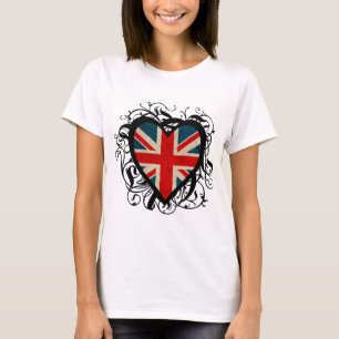 Camiseta Coração britânico decorativo