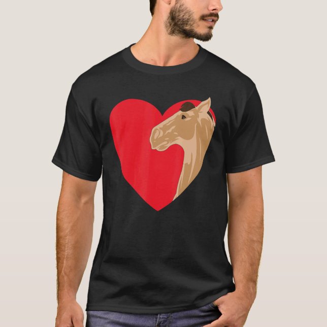 Camiseta Coração Cabeça Equestre Amor Cavalo Andando Cavalo (Frente)