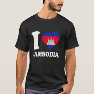 Camiseta Coração Cambojano Eu Amo Camboja Orgulho Cambojano