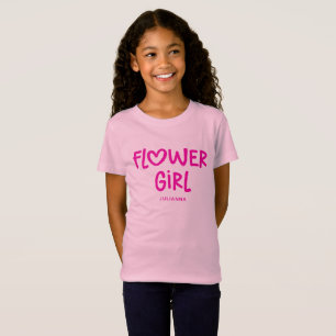 Camiseta Coração Caprichoso Tipografia Rosa Quente Menina F