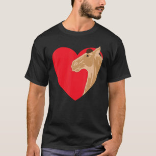 Camiseta Coração Cavalo Cabeça Equestre Amor Cavalgando Amo