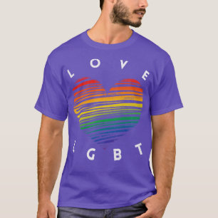 Camiseta Coração Colorida Amor LGBT