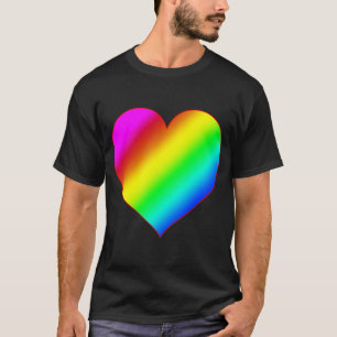 Camiseta Coração Colorido Arco-íris Amor Cor Brilhante