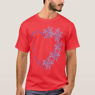 Camiseta Coração colorido, bonito, com libélulas