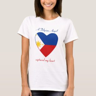 Camiseta Coração com a Bandeira das Filipinas