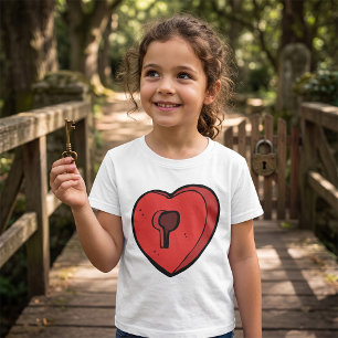 Camiseta Coração com Buraco da Fechadura