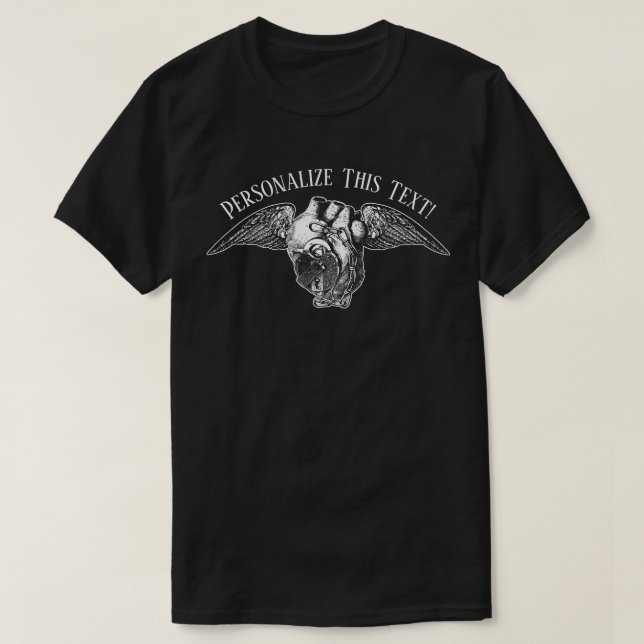 Camiseta Coração com Cadeados e Asas (Frente do Design)