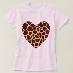 Camiseta Coração com Estampa de Girafa