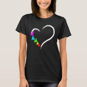 Camiseta Coração Conscientização do Autismo Amor Quebra-Cab