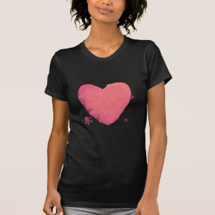 Camiseta Coração Cor de Água Rosa