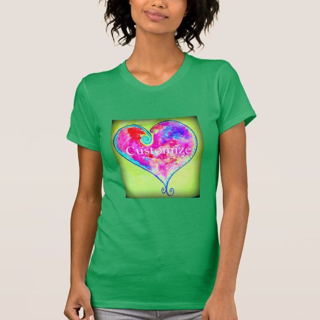 Camiseta Coração cor-de-rosa (Frente)