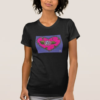 Camiseta Coração cor-de-rosa