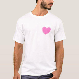 Camiseta Coração cor-de-rosa bonito do amor