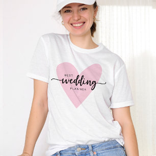 Camiseta Coração Cor-de-Rosa Bons Planner De Casamento