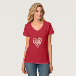 Camiseta Coração Cor-de-Rosa Esmagada