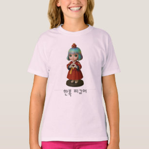 Camiseta Coração Coreana de Hanbok