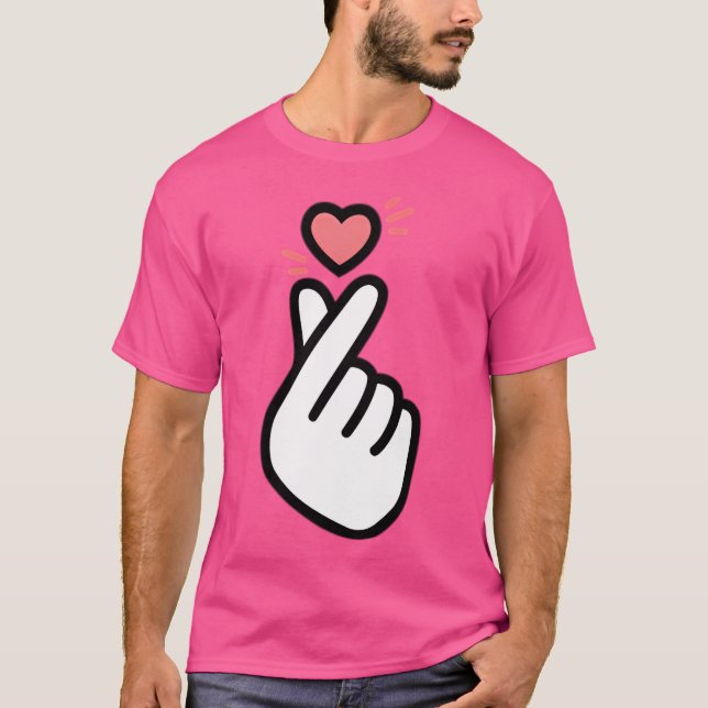 Camiseta Coração Coreano de Coração Dedo (Frente)