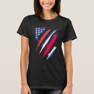 Camiseta Coração Crescido da Bandeira do Patriota Americano