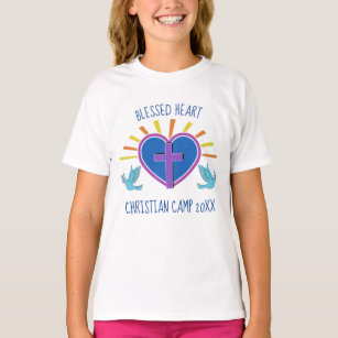 Camiseta Coração Cruzado Personalizado do Campo de Verão Cr