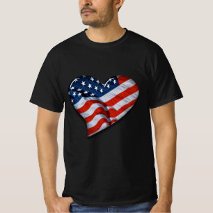 Camiseta Coração da Bandeira Americana