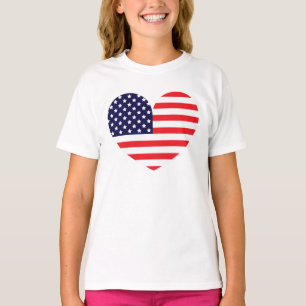 Camiseta Coração da Bandeira Americana