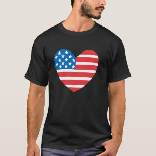 Camiseta Coração da Bandeira Americana