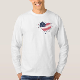 Camiseta Coração da Bandeira Americana - Símbolo Patriótico
