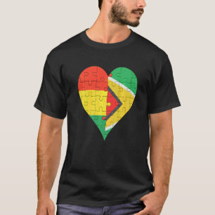 Camiseta Coração da Bandeira Boliviana da Guiana