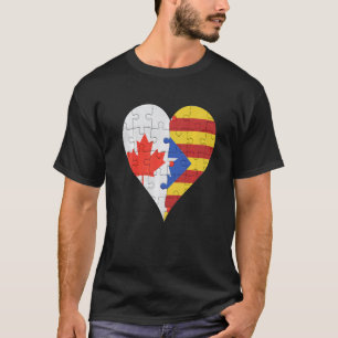 Camiseta Coração da Bandeira Catalã Canadense