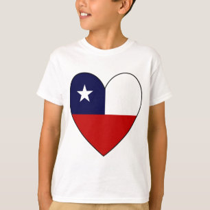 Camiseta Coração da Bandeira Chilena do Dia dos Namorados
