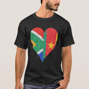 Camiseta Coração da Bandeira da África do Sul
