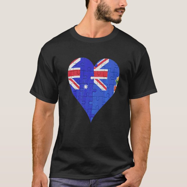 Camiseta Coração da Bandeira da Caymania Australiana (Frente)